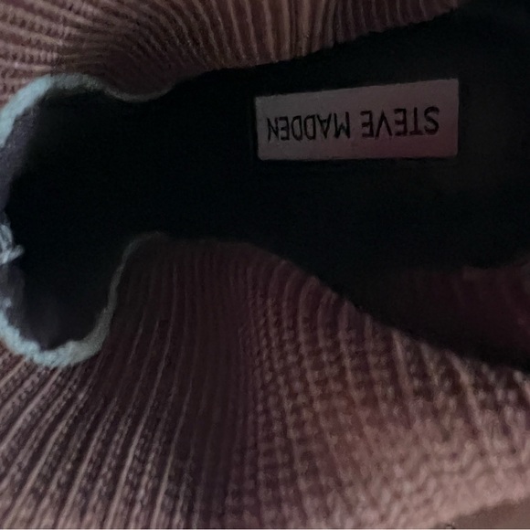 Steve Madden Tackle block heel knit taupe suede boots size 7.5 - Picture 8 of 9